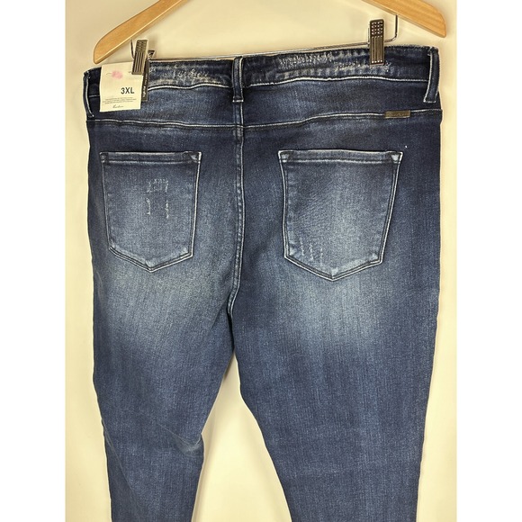 NWT KanCan High Rise Super Skinny Jeans Button Fly Dark Denim Plus Size 3XL - Picture 8 of 10